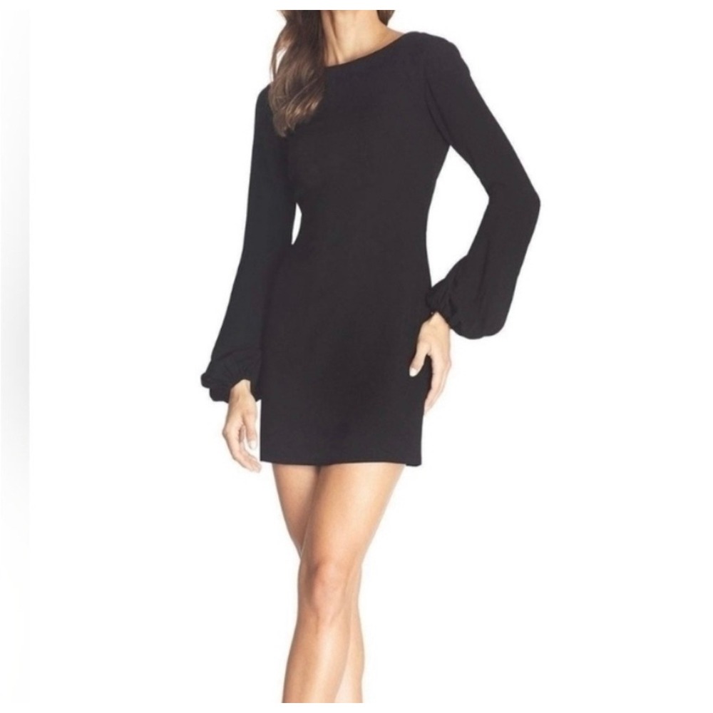 Dress The Population Mackenzie Black Bell Sleeve Twist Back‎ Mini Dress XXL NWT